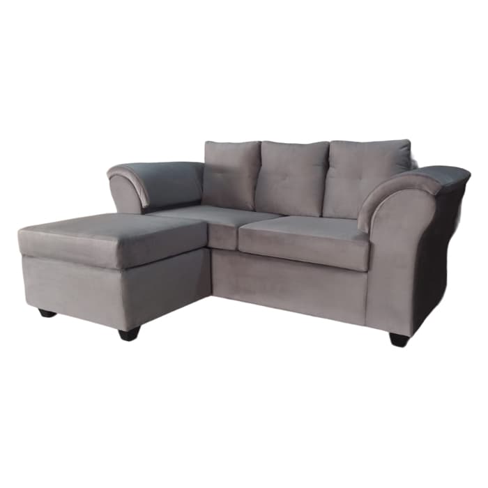 SECCIONAL INTERCAMBIABLE MUSTANG FELPA GRIS CLARO - vista 6