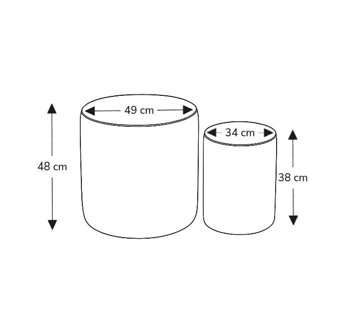 Pack X 2 Pouf Redondo lino - vista 2