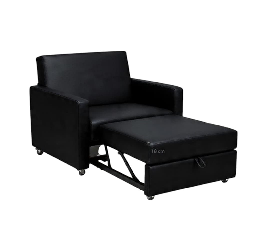 Sillón Cama Funcional PU Negro - vista 5