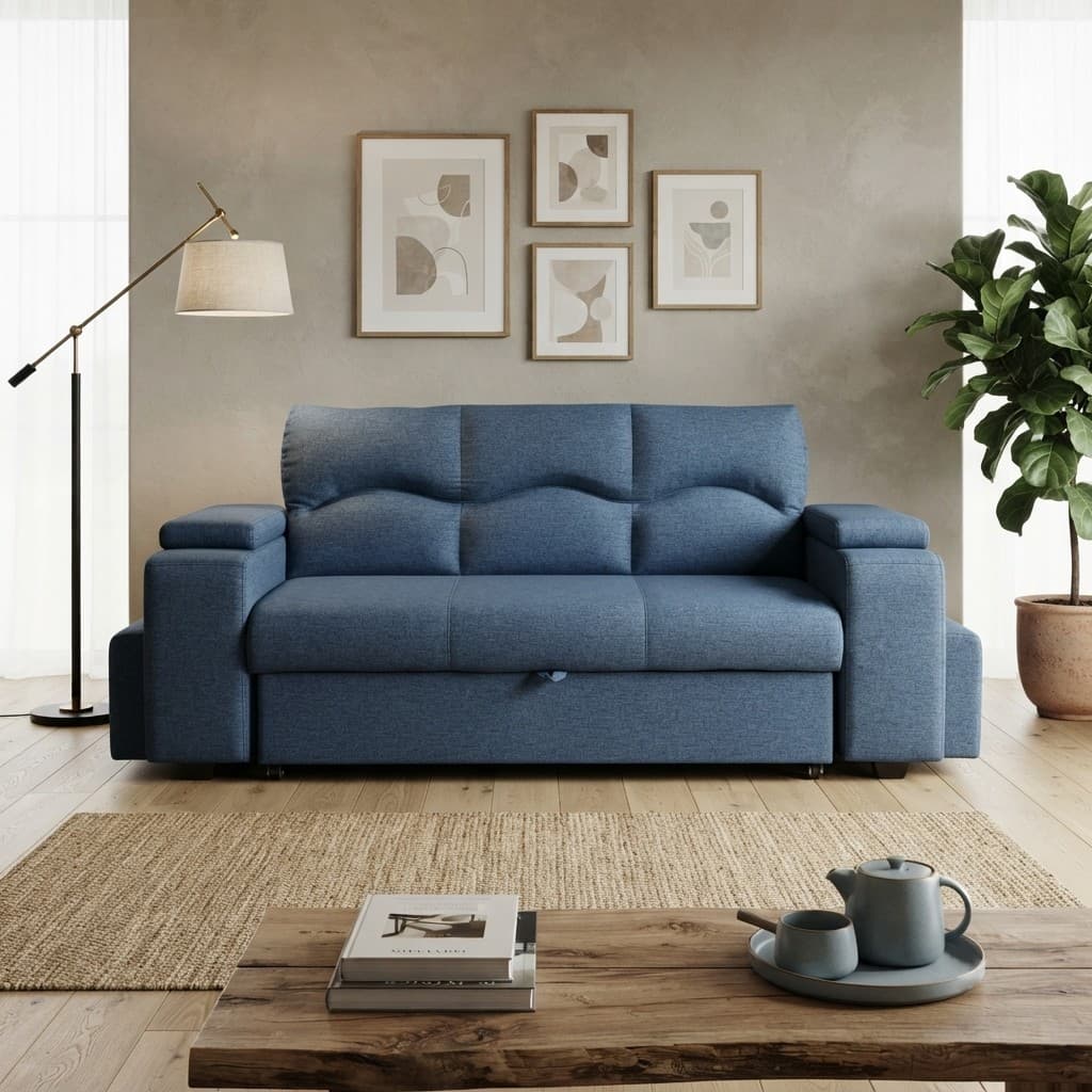 Sofá Cama Funcional 2 Plazas Deco + 2 Pouf