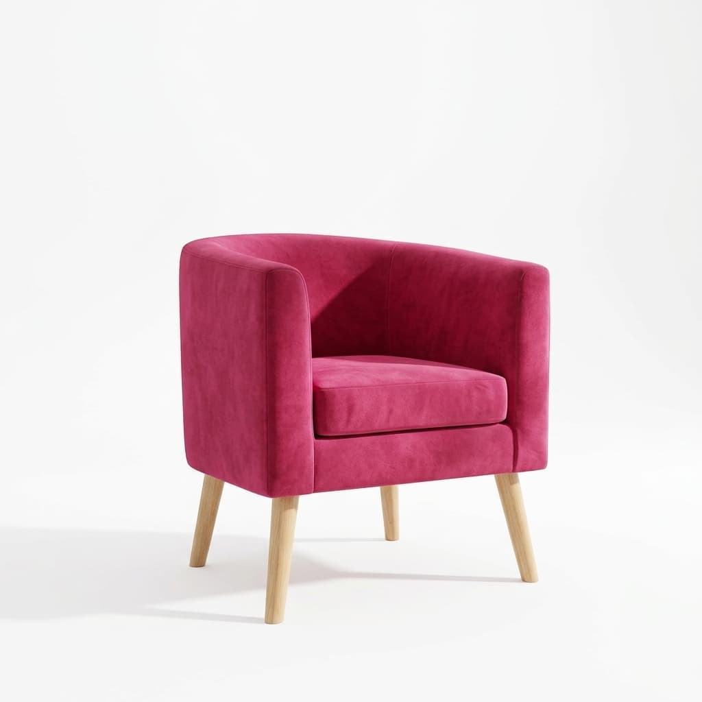 Poltrona Portree Luna Felpa Fucsia - vista 2