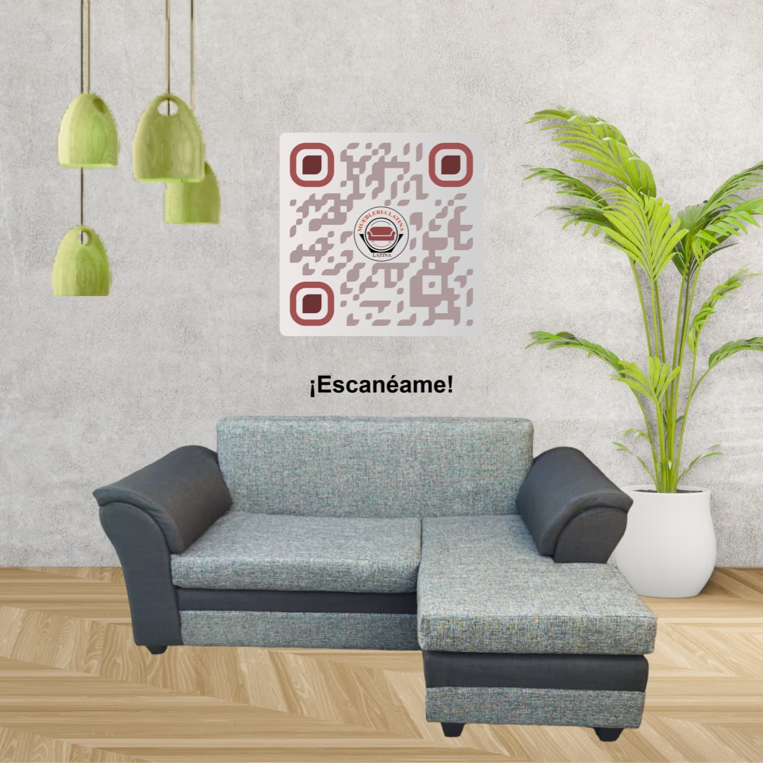 SECCIONAL INTERCAMBIABLE MUSTANG LINO GRIS&NEGRO