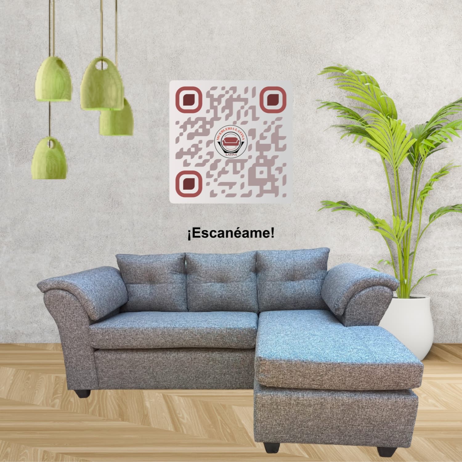 SECCIONAL INTERCAMBIABLE MUSTANG LINO GRIS OSCURO