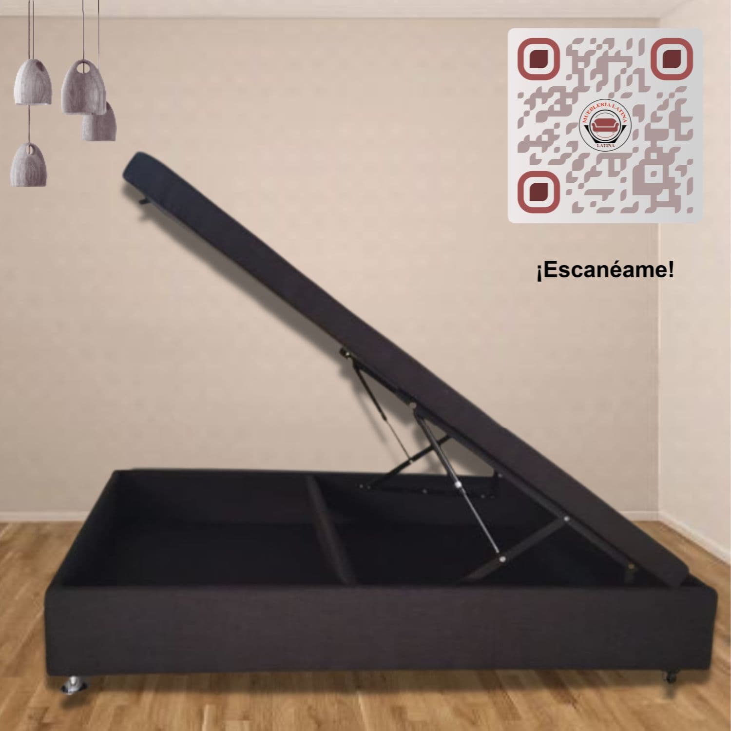 CAMA 2M BAUL FUNCIONAL LINO MARENGO 1 PLAZAS