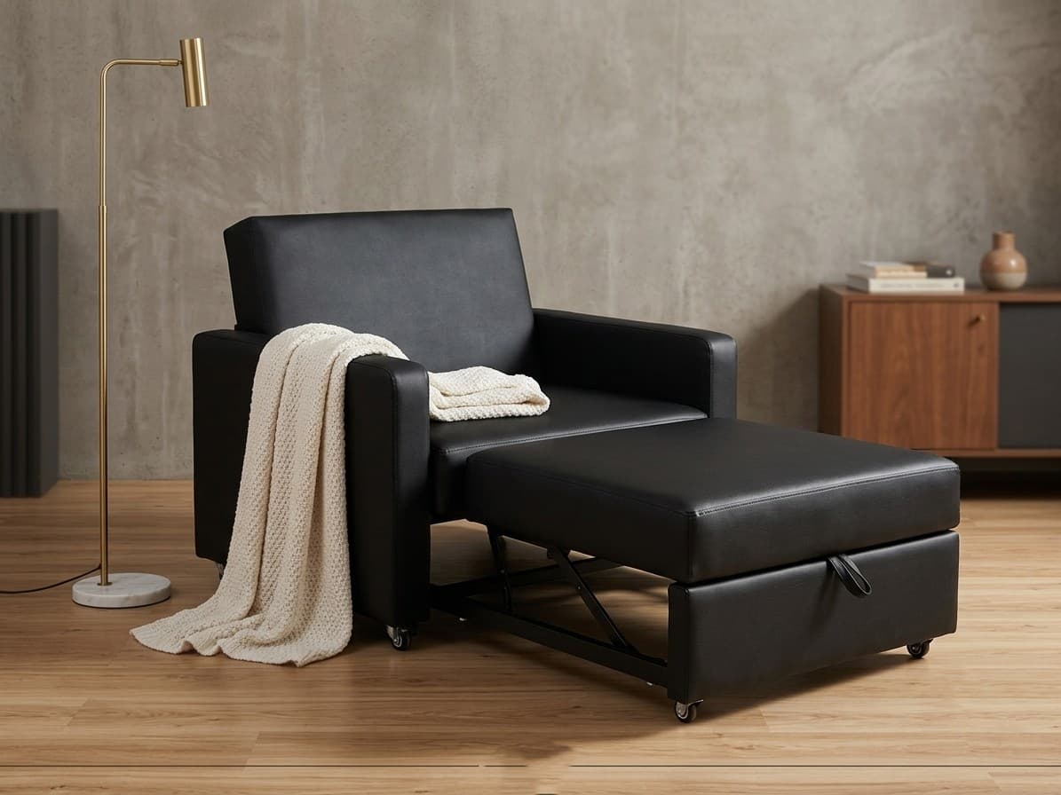 Sillón Cama Funcional PU Negro